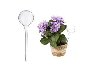 Relaxdays Watering Globes Set of 2, Regulated Plant Irrigation for Office & Holiday, Glass, Ø 9 cm, Transparent