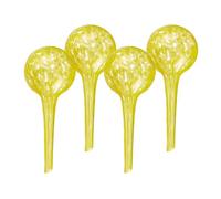 Relaxdays Watering Globes, Set of 4, Glass, Small, HxD: 15 x 9 cm, Balls for Automatic Irrigation on Holiday, Yellow, 15 x 6 x 6 cm