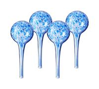 Relaxdays Watering Globes, Set of 4, Glass, Small Size, HxD: 15 x 9 cm, Balls for Automatic Irrigation on Holiday, Blue, 15 x 6 x 6 cm