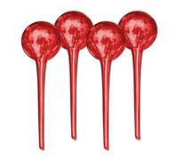 Relaxdays Watering Globes, Set of 4, Glass, XL Size, HxD: 30 x 9 cm, Balls for Automatic Irrigation on Holiday, Red, 30 x 9 x 9 cm