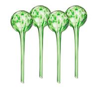 Relaxdays Watering Globes, Set of 4, Glass, XL Size, HxD: 30 x 9 cm, Balls for Automatic Irrigation on Holiday, Green