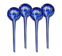 Relaxdays Watering Globes, Set of 4, Glass, XL Size, HxD: 30 x 9 cm, Balls for Automatic Irrigation on Holiday, Blue, 30 x 9 x 9 cm