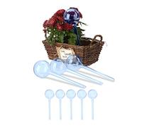 Relaxdays Watering Globes, Set of 9, Plant Irrigation Stakes, for Office & Holiday, Plastic, 250 ml, 28 x 8 cm, 28 x 8 x 8 cm
