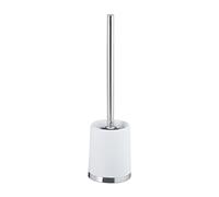 Relaxdays WC Accessory Set, Toilet Brush with Round Holder, Exchangeable Brush Head, 37 cm, White