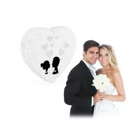 Relaxdays Wedding Pinata, Heart-Shaped Hanging Piñata, Fillable, Romantic, Made of Paper, White