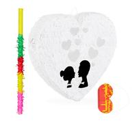 Relaxdays Wedding Piñata Set, incl. Mask & Bat