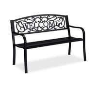 Relaxdays WELCOME metal garden bench