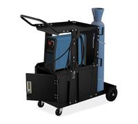 Relaxdays Welding Cart, 3 Shelves, Gas Cylinder Holder, Black | Welder Trolley, Load Capacity 110 kg, HxWxD: 89x47x97 cm