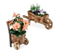 Relaxdays Wheelbarrow Planter Set of 2