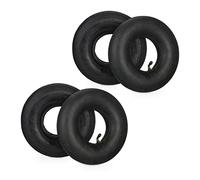 Relaxdays Wheelbarrow Tyre, 2x Set, Spare Wheels, Inflatable, 3.00-4", Max. Load 125 kg, Garden, Tool, Practical, Black, Rubber, 26 x 26 x 8.5 cm