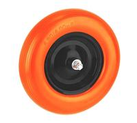 Relaxdays Wheelbarrow Wheel 16x4.00-8 Solid Rubber Tire Steel Rim Axle Black-Orange, 200kg, Spare, 10x39x10cm