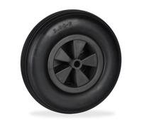 Relaxdays Wheelbarrow Wheel 3.50-6, Rubber Tyre with Plastic Rim, Puncture-Proof, up to 100 kg, Replacement, Black