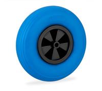 Relaxdays Wheelbarrow Wheel, 3.50-6, Solid Rubber Plastic Rim, Spare Sack Truck Tyre, Puncture-Proof, 100 kg, Blue/Black, 3.5-6
