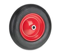 Relaxdays Wheelbarrow Wheel 3.50-8, Rubber Tyre with Steel Centre, Puncture-Proof, up to 100 kg, Replacement, Black/Red, 3.5-8
