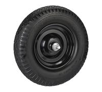 Relaxdays Wheelbarrow Wheel, 4.00-8, Profiled Rubber, Axle Steel Rim, Handtruck Tyre, Puncture-Proof, 100kg Load, Black, 4-8 cm
