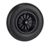 Relaxdays Wheelbarrow Wheel 4.80/4.00-8, Rubber Tyre, Plastic Rim, Puncture-Proof Replacement, up to 100 kg, Black, 4.8/4-8