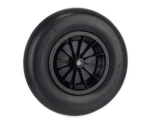Relaxdays Wheelbarrow Wheel 4.80/4.00-8, Rubber Tyre, Plastic Rim, Puncture-Proof Replacement, up to 100 kg, Black, 4.8/4-8