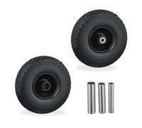 Relaxdays 2x Sack Truck Wheels 3.00-4 Solid Rubber