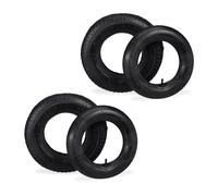Relaxdays Wheelbarrow Wheel with Inner Tube, Set of 2, Spare Tyres 4.00-8, Sack Truck, Studded Tread, upto 150 kg, Black, Rubber, 4-8"