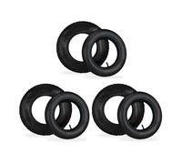 Relaxdays Wheelbarrow Wheel with Inner Tube, Set of 3, Spare Tyre 3.50-8 for Sack Truck, Tread, Load up to 154 kg, Black, Rubber, 3.5-8"