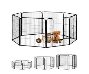Relaxdays Whelping Pen For Small Dogs, Puppies, Pets, Sturdy Indoor Playpen, Black, Large