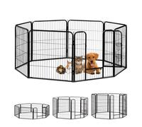 Relaxdays Whelping Pen For Small Dogs, Puppies, Pets, Sturdy Indoor Playpen, Black, Large