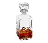 Relaxdays Whisky Decanter, Glass Bottle, Alcohol Carafe, Spirit, Liquor, Wine, Cognac, Gin, 900 ml, Bar, Transparent