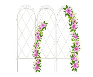 Relaxdays White 3-panel trellis