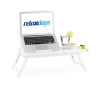 Relaxdays White Bamboo Laptop Table