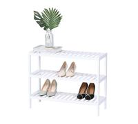 Relaxdays White bamboo rack