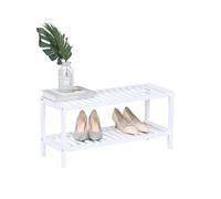 Relaxdays White bamboo rack