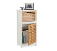 Relaxdays White Bamboo Side Cabinet