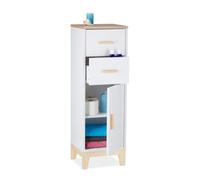 Relaxdays White Bathroom Cabinet with 2 Drawers