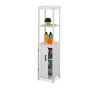 Relaxdays White Bathroom Cabinet with 4 Shelves