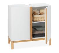 Relaxdays White Bathroom Floor Cabinet