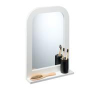 Relaxdays White Bathroom Mirror with Shelf