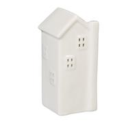 Relaxdays White Ceramic Tealight Cover, House