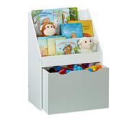Relaxdays White Children's Bookshelf with a Drawer