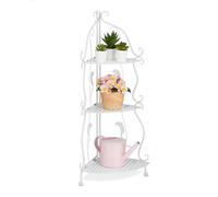 Relaxdays White Corner Shelf with 3 Compartments
