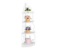 Relaxdays White Corner Shelf with 4 Compartments
