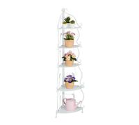 Relaxdays White Corner Shelf with 5 Compartments