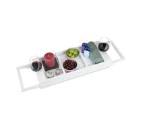 Relaxdays White Extendible Bathtub Caddy