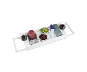 Relaxdays White Extendible Bathtub Caddy