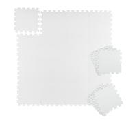 Relaxdays White Floor Mat of 96 Puzzle Tiles