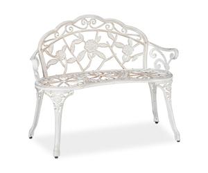 Relaxdays White Garden Bench in Vintage Look