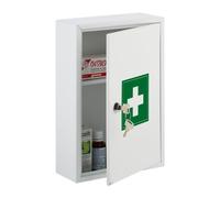 Relaxdays White Medicine Cabinet with Green Cross