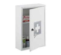 Relaxdays White Medicine Cabinet with Grey Cross