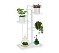 Relaxdays White Plant Stand 4 Shelves