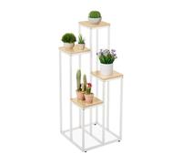Relaxdays White Plant Stand with 4 Levels