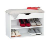 Relaxdays White Shoe Bench
